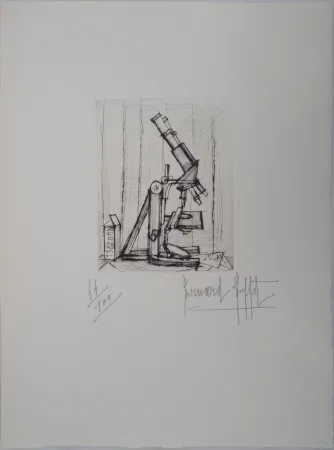 版画 Buffet - Le Microscope