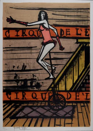 石版画 Buffet - Le monocycle, 1968 - Hand-signed