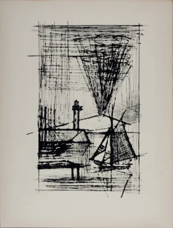 干刻版画 Buffet - Le phare et le Vésuve, 1959