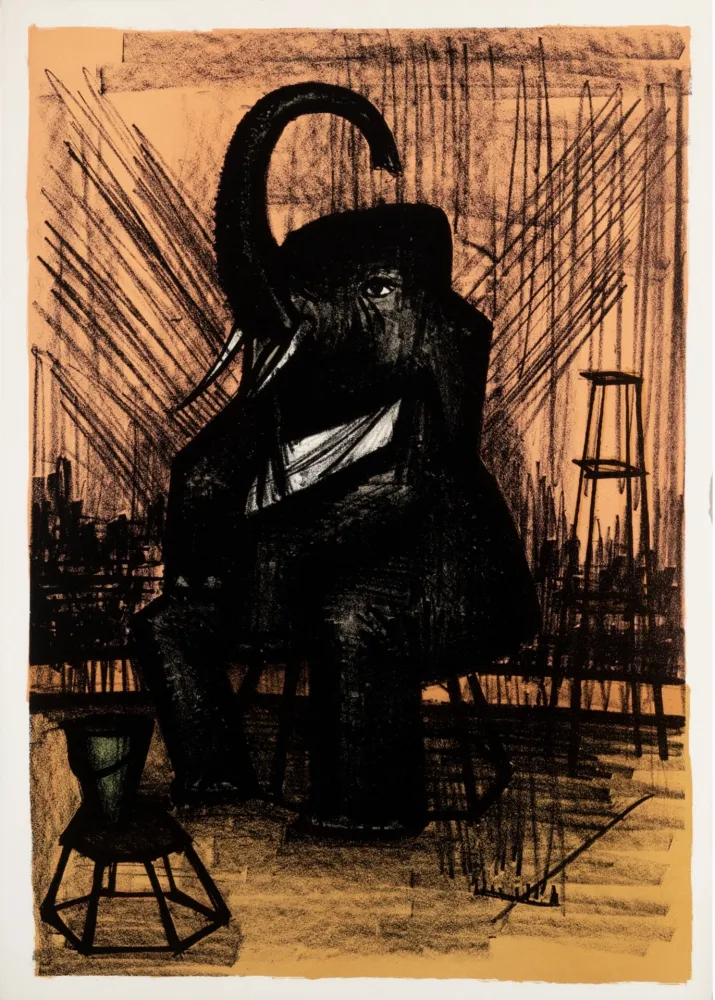 石版画 Buffet - L'Eléphant, 1968