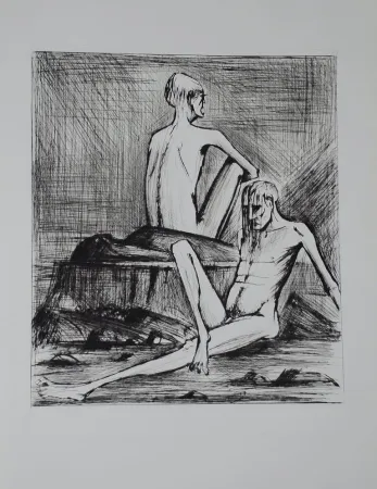 干刻版画 Buffet - L'enfer de Dante / Deux Damnés