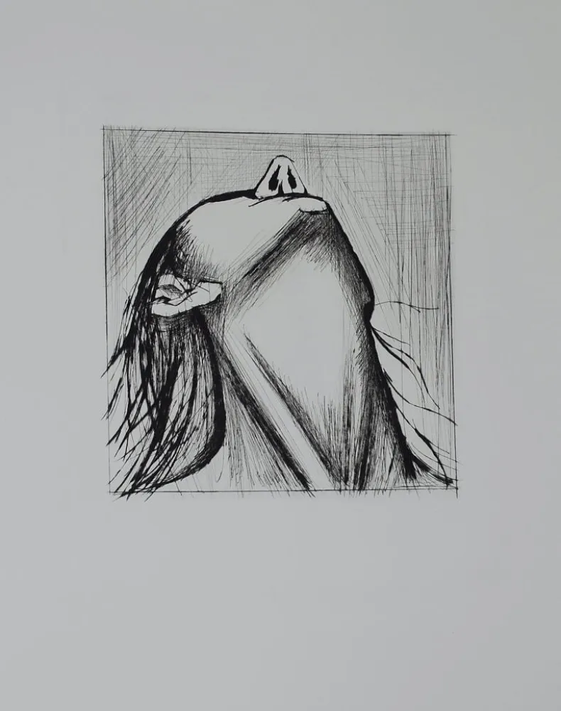 干刻版画 Buffet - L'enfer de Dante / Tête renversée