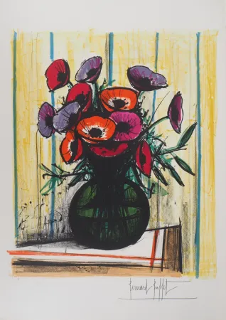 石版画 Buffet - Les anémones