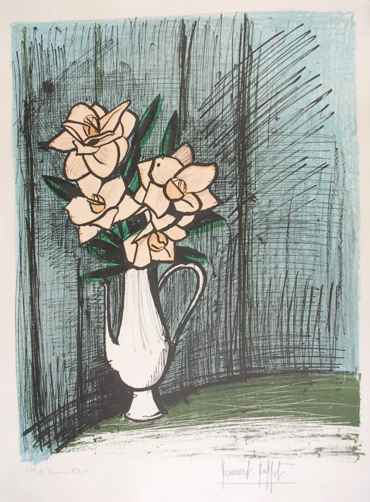 石版画 Buffet - Les Camélias - The Camelias