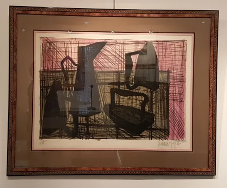 石版画 Buffet - Les fers à repasser