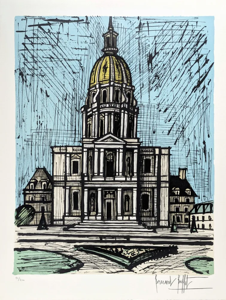 石版画 Buffet -  Les Invalides 