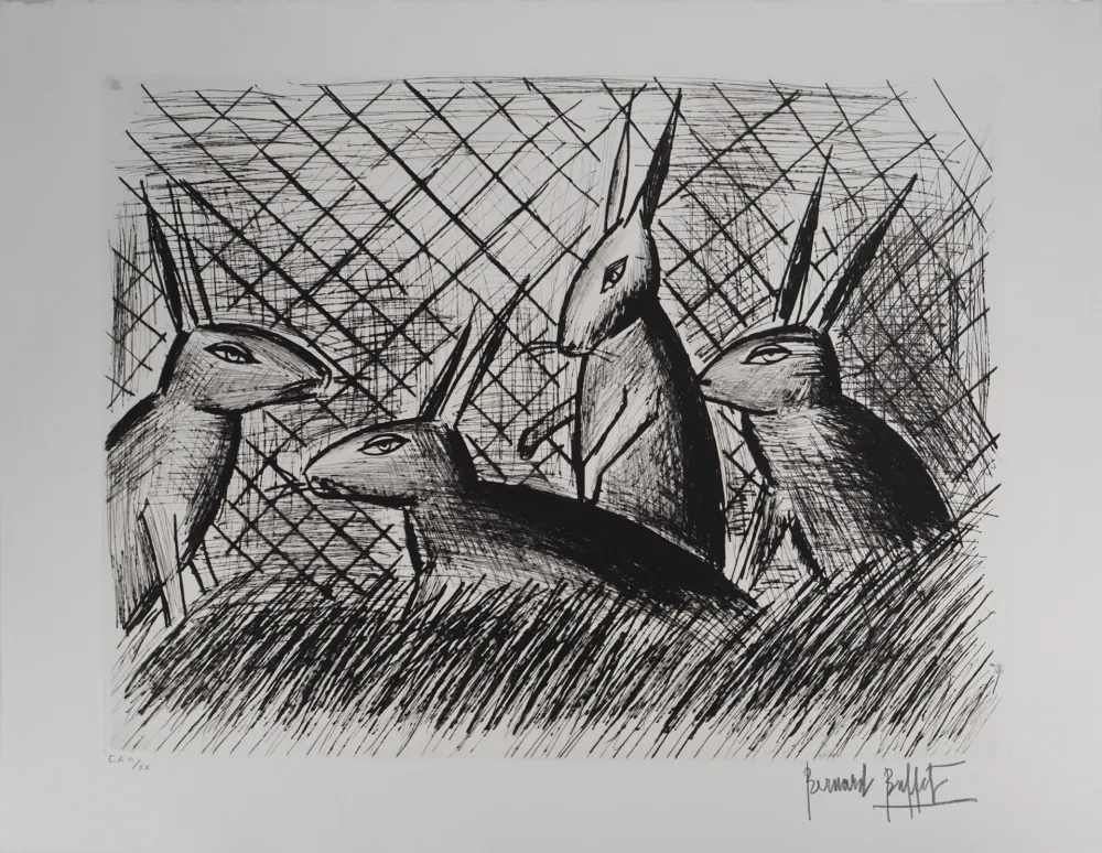 版画 Buffet - Les lapins