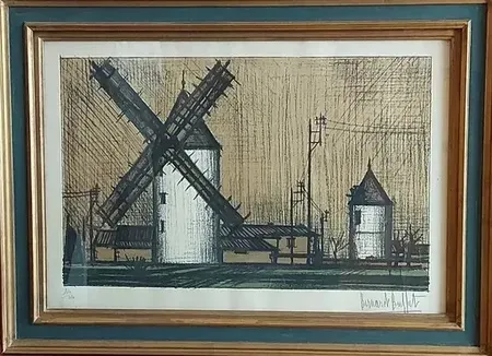 石版画 Buffet - Les Moulins (1953)