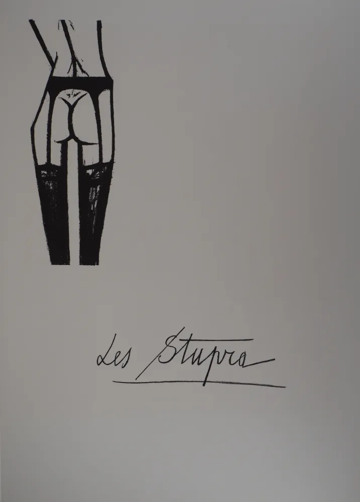 石版画 Buffet - Les Stupra, les jarretelles