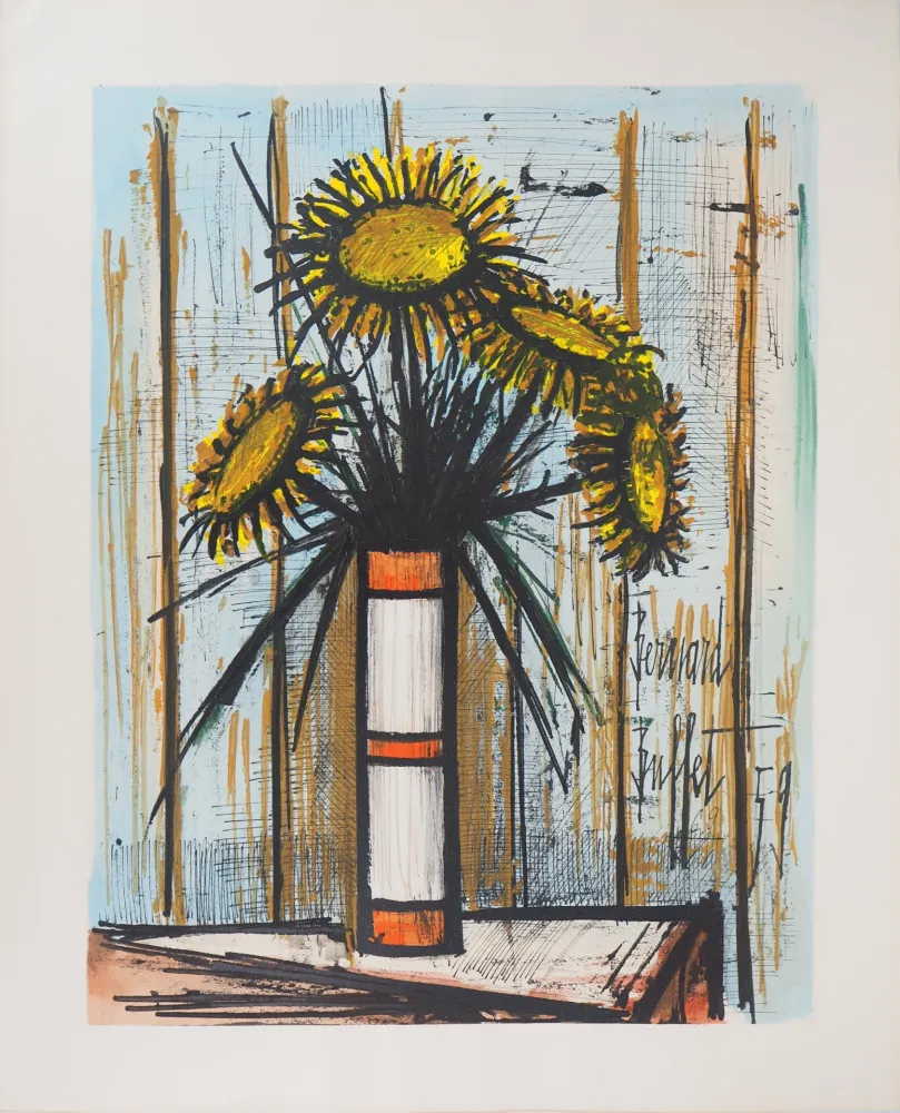 石版画 Buffet - Les tournesols