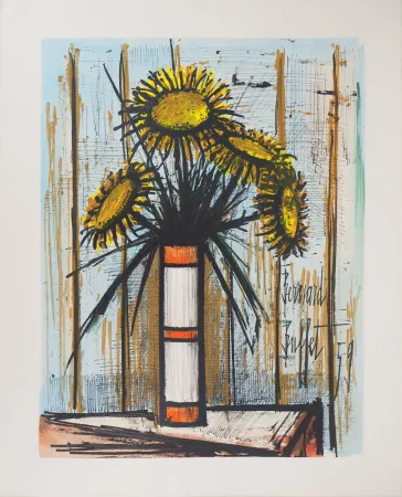 石版画 Buffet - Les tournesols