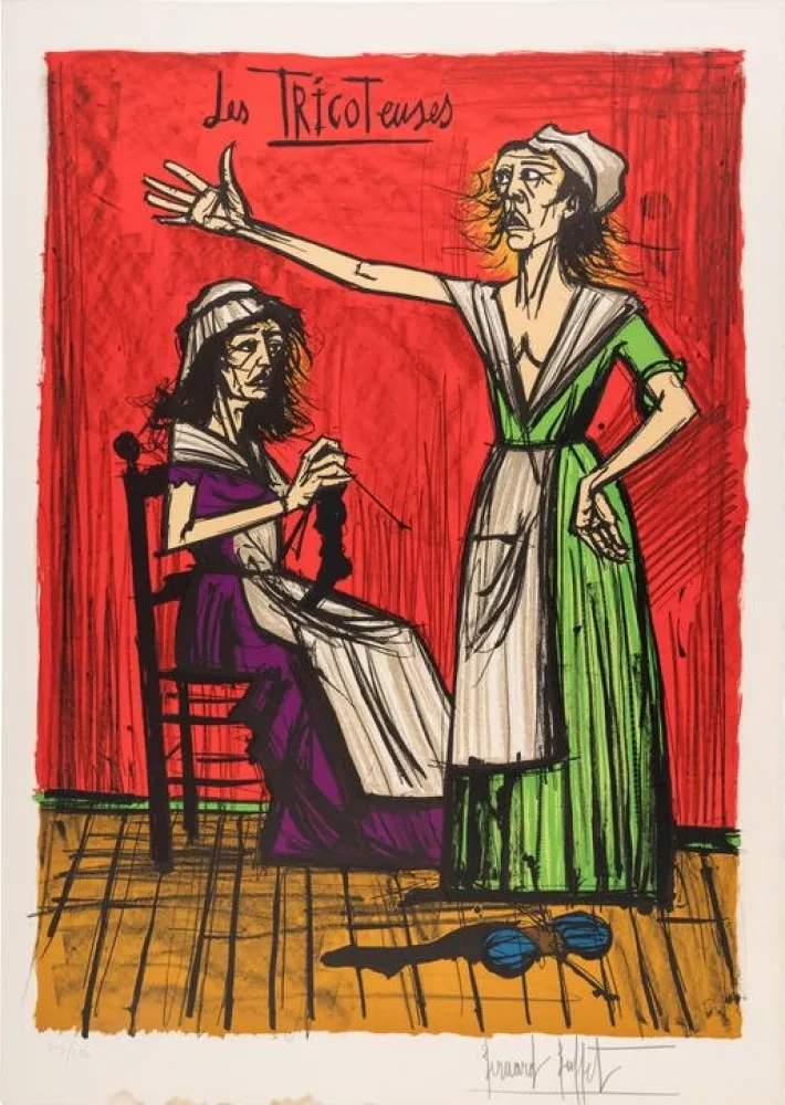 石版画 Buffet - Les Tricoteuses