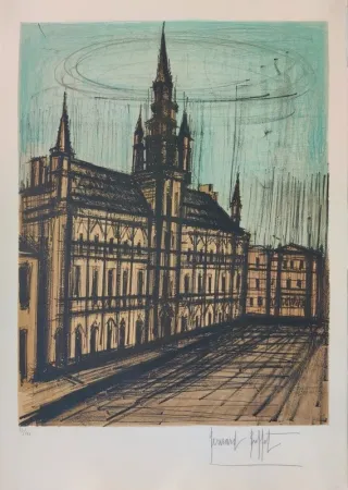 石版画 Buffet - L’Hôtel de ville de Bruxelles 