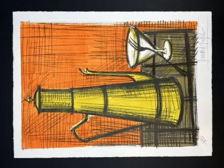 石版画 Buffet - NATURE MORTE A LA CAFETIERE