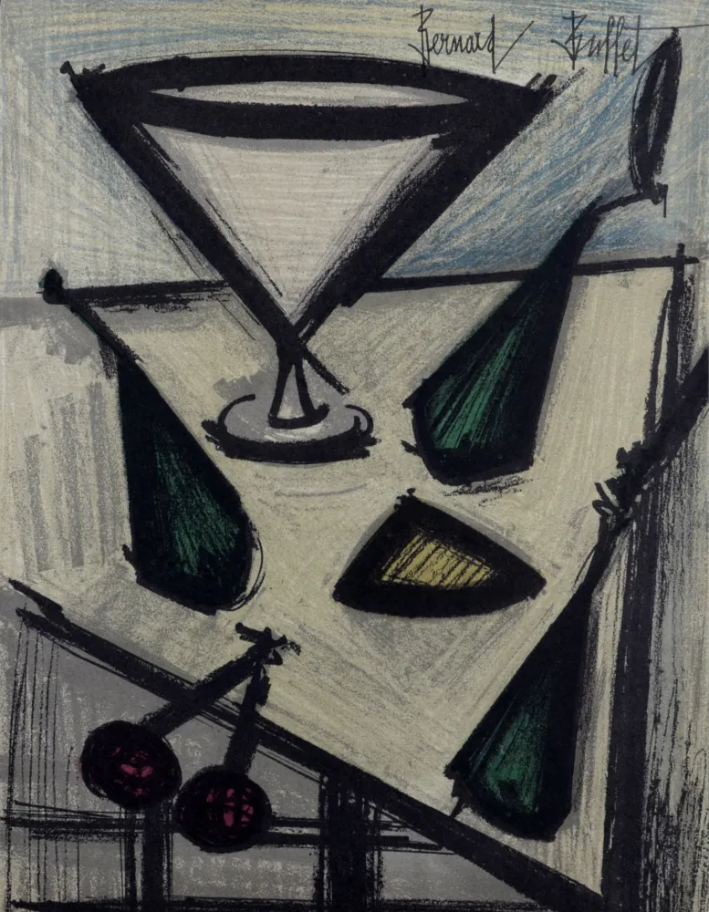 石版画 Buffet - Nature morte aux fruits, 1967.