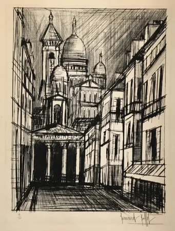 干刻版画 Buffet - Notre Dame de Lorette et le Sacre Coeur