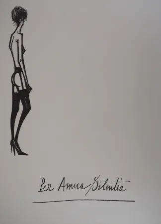 石版画 Buffet - Nu en jarretelles, Per Amica Silentia