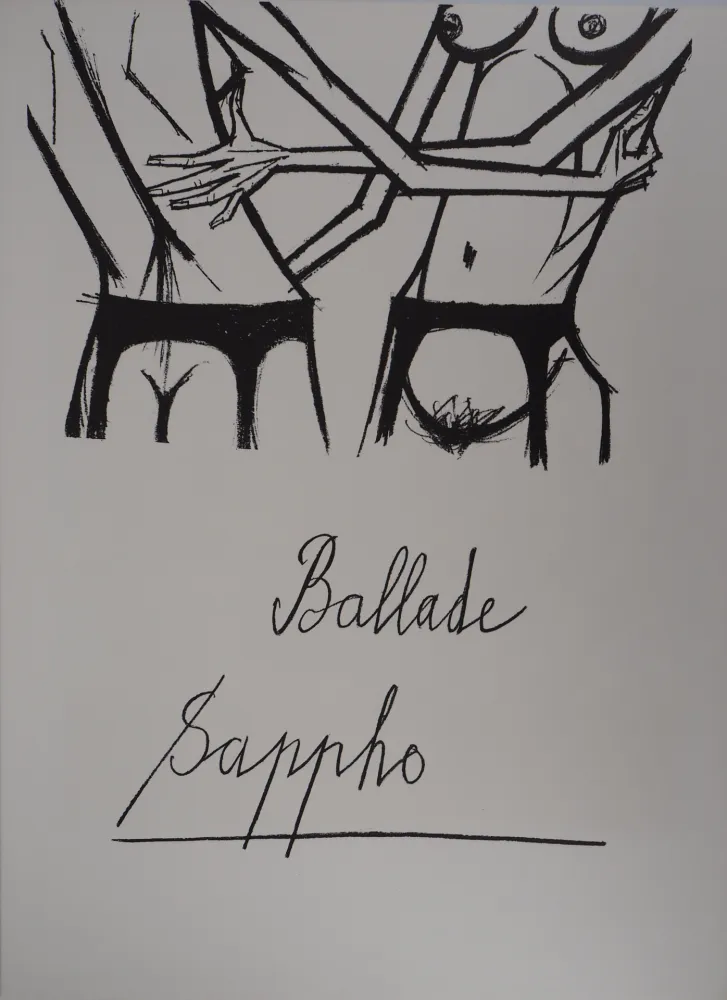 石版画 Buffet - Nus enlacés, Ballade de Sappho