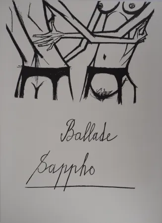 石版画 Buffet - Nus enlacés, Ballade de Sappho