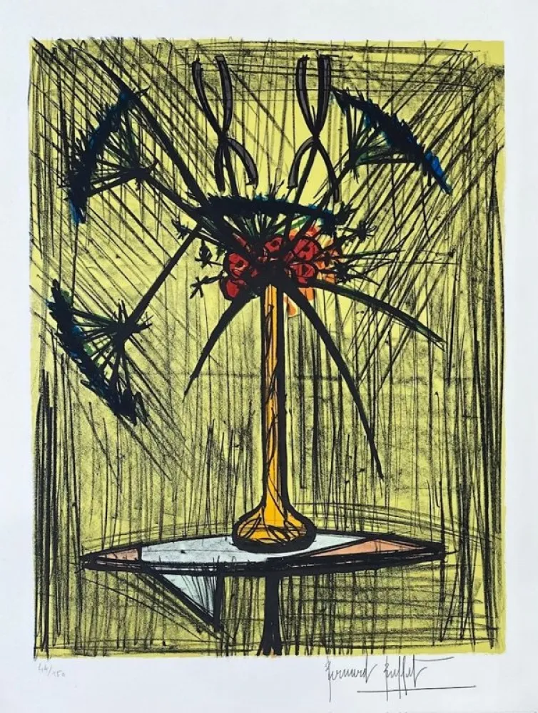 石版画 Buffet - Ombelles et Iris 