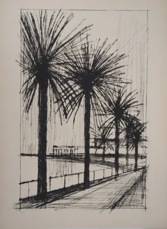 版画 Buffet - Palmiers le long de la plage