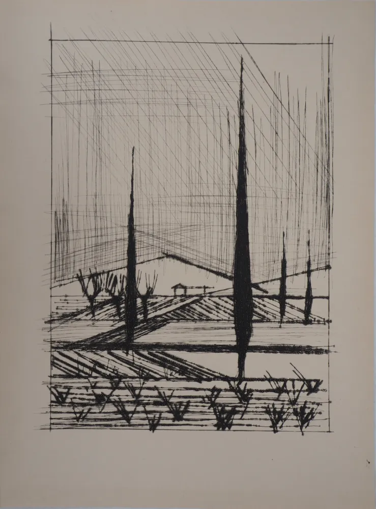 版画 Buffet - Paysage Italien