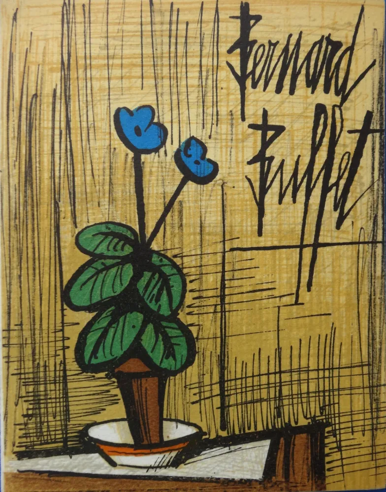 石版画 Buffet - Petite primevère bleue