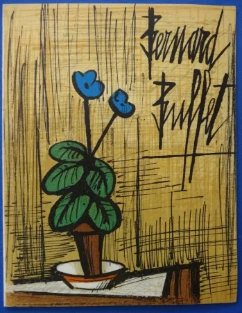 石版画 Buffet - Petite primevère bleue