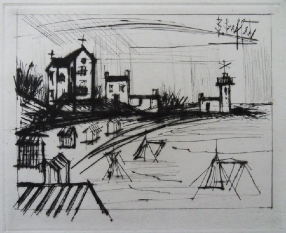 干刻版画 Buffet - Plage des Côtes du Nord