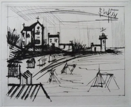 干刻版画 Buffet - Plage des Côtes du Nord