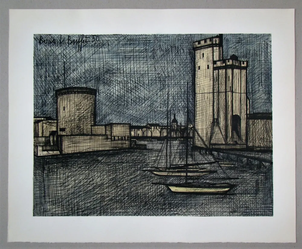 石版画 Buffet - Port de la Rochelle, 1950