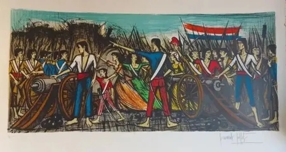 石版画 Buffet - Prise de la bastille 1978