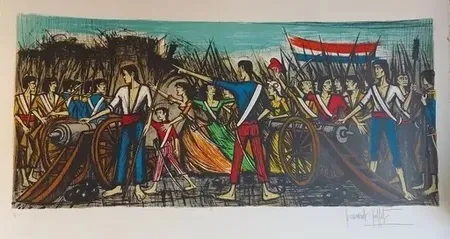 石版画 Buffet - Prise de la bastille 1978