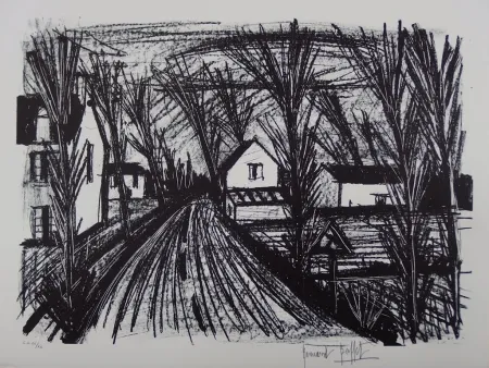 石版画 Buffet - Route de campagne