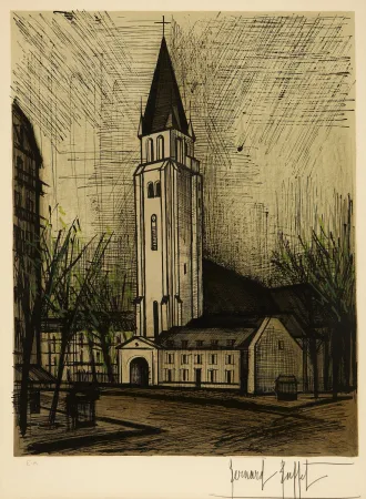 石版画 Buffet - Saint-Germain-des-Prés