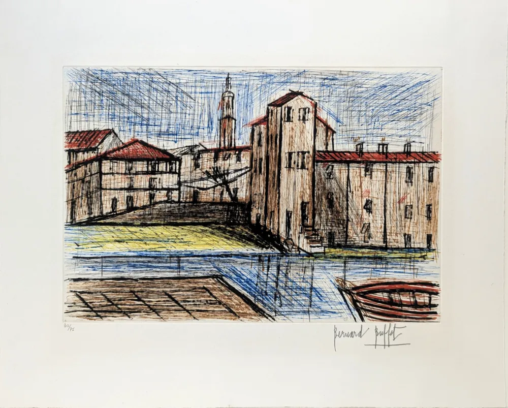版画 Buffet -  Saint-Tropez, la Ponche 