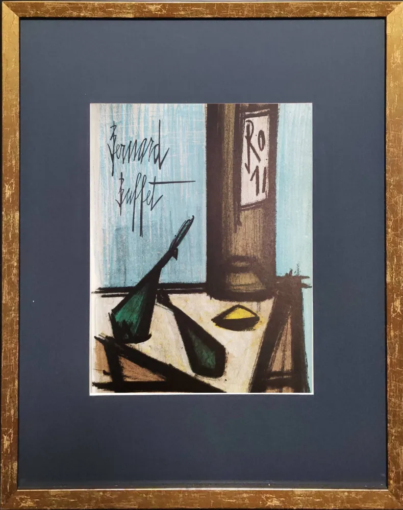 石版画 Buffet - Still Life with a Bottle