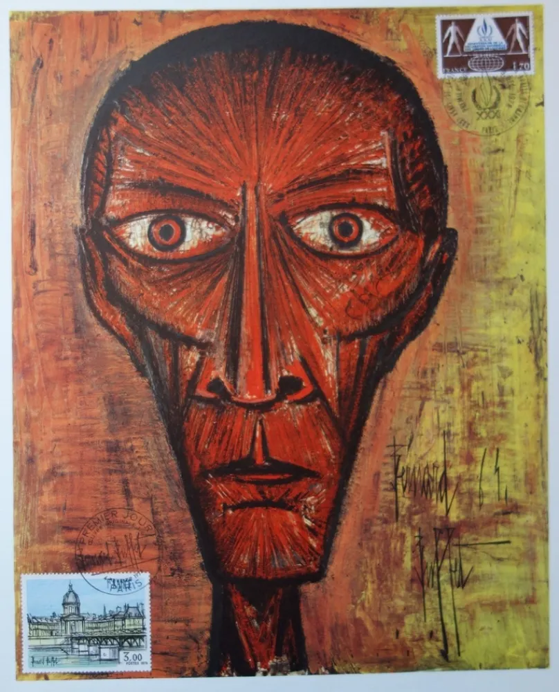 石版画 Buffet - Tete effrayante