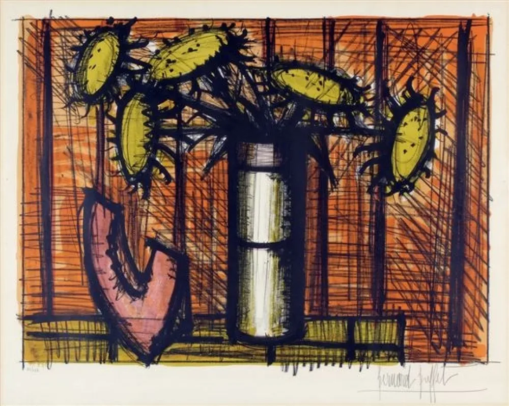 石版画 Buffet - Tournesol et melon