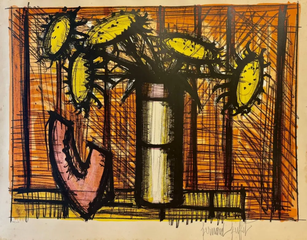 石版画 Buffet - Tournesols et melon, 1955
