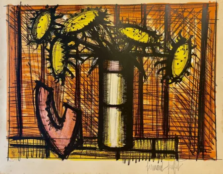 石版画 Buffet - Tournesols et melon, 1955