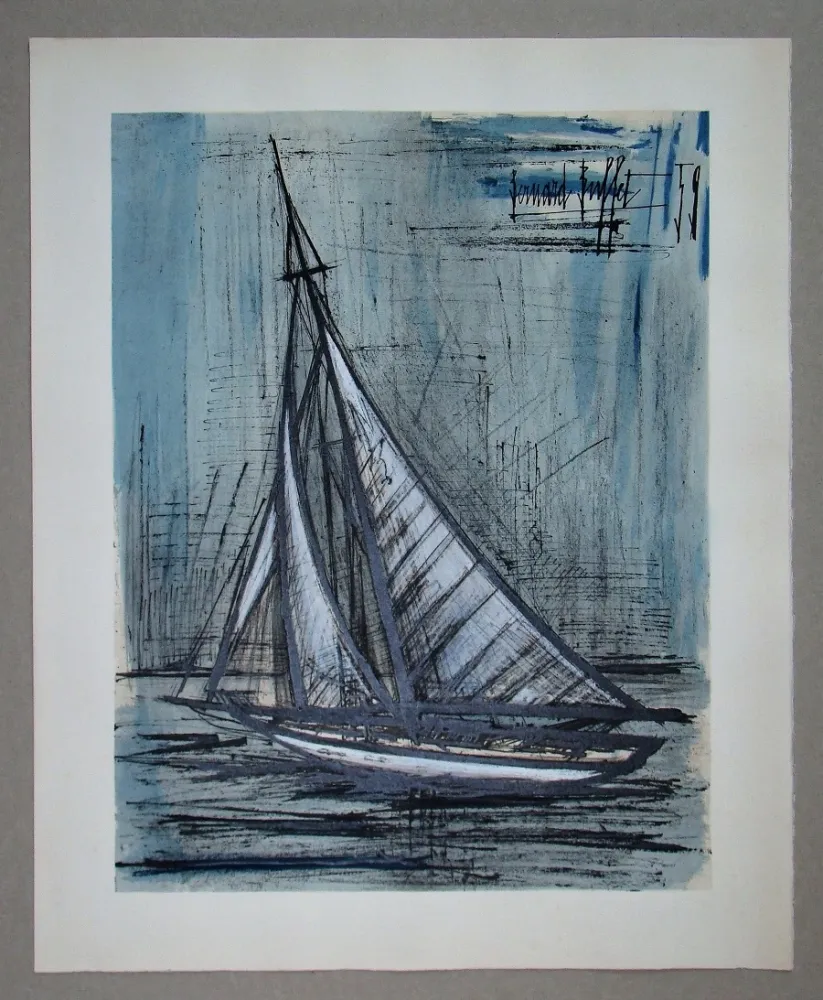 石版画 Buffet - Voilier, 1959
