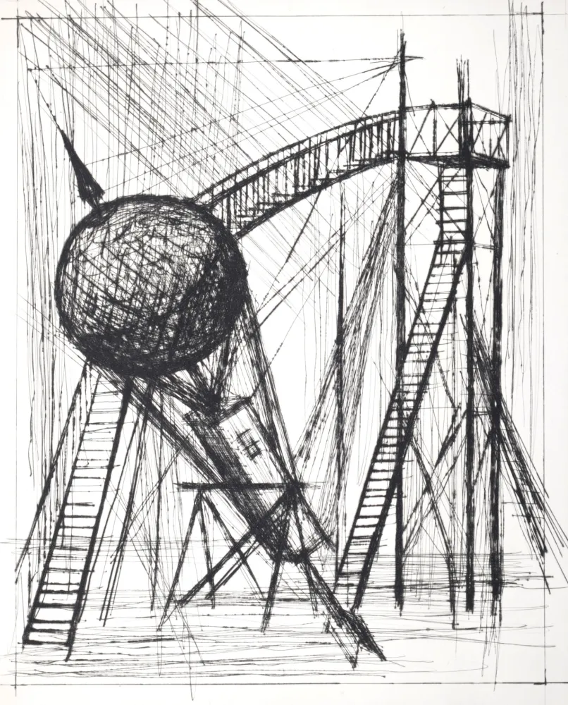 干刻版画 Buffet - Voyages fantastiques de Cyrano de Bergerac, 1958