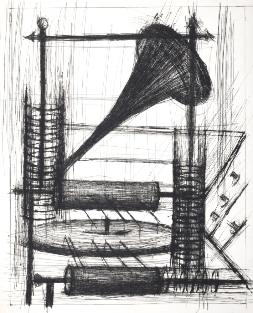 干刻版画 Buffet - Voyages fantastiques de Cyrano de Bergerac, 1958