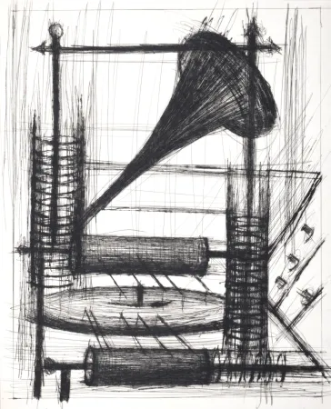 干刻版画 Buffet - Voyages fantastiques de Cyrano de Bergerac, 1958