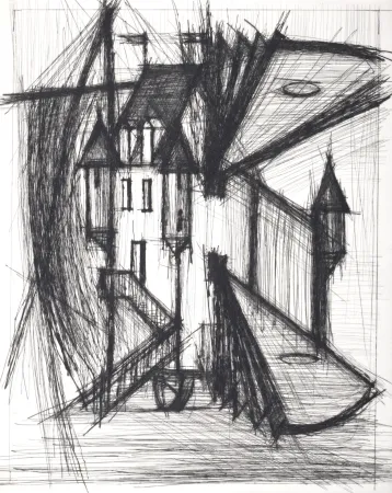 干刻版画 Buffet - Voyages fantastiques de Cyrano de Bergerac, 1958