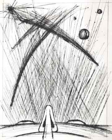 干刻版画 Buffet - Voyages fantastiques de Cyrano de Bergerac, 1958