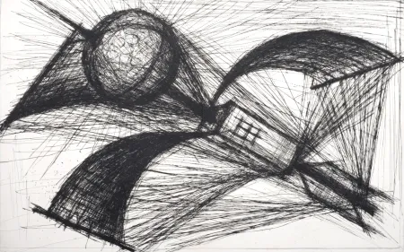 干刻版画 Buffet - Voyages fantastiques de Cyrano de Bergerac, 1958