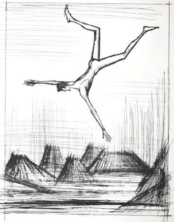 干刻版画 Buffet - Voyages fantastiques de Cyrano de Bergerac, 1958