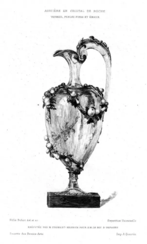 版画 Buhot - Aiguière en cristal de roche